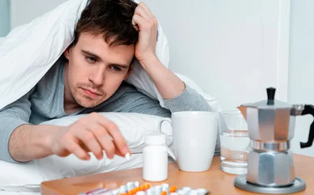 Парень лежит под одеялом